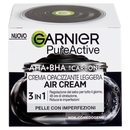 Garnier PureActive Air Cream AHA+BHA con Carbone - Crema Opacizzante Leggera 50 ml